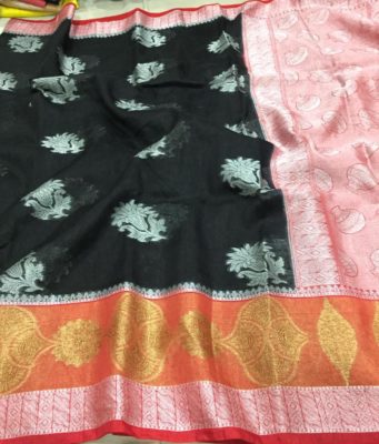 Banaras handloom linen silk sarees (27)