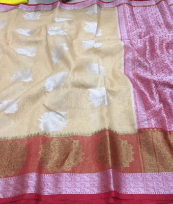 Banaras handloom linen silk sarees (8)