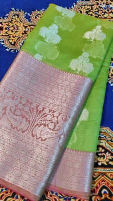 Banaras kora silk sarees with blouse (1)