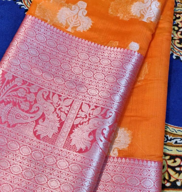 Banaras kora silk sarees with blouse (7)