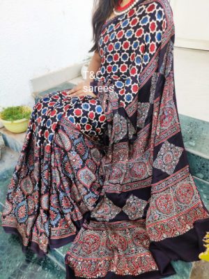 Beautiful ajrakh print sarees (10)
