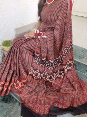 Beautiful ajrakh print sarees (16)