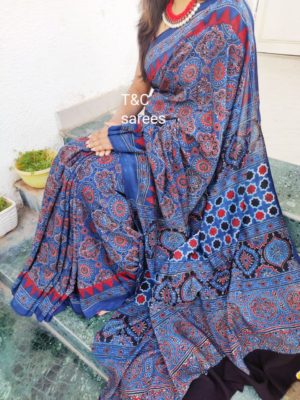 Beautiful ajrakh print sarees (20)