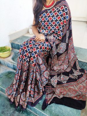 Beautiful ajrakh print sarees (23)