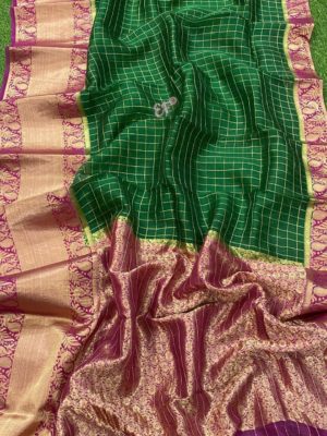 Beautiful big border organza sarees (14)