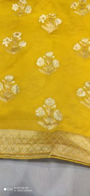 Beautiful khadi georgettes with blouse (12)