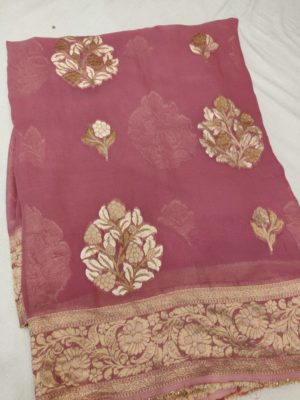 Beautiful khadi georgettes with blouse (20)
