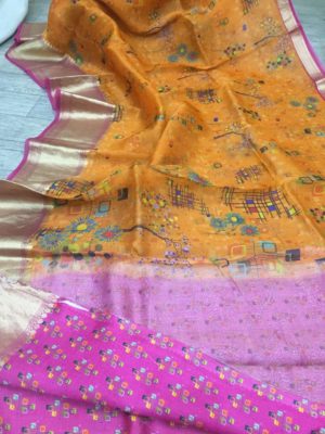 Exclusive new design kora printed sarees (20)