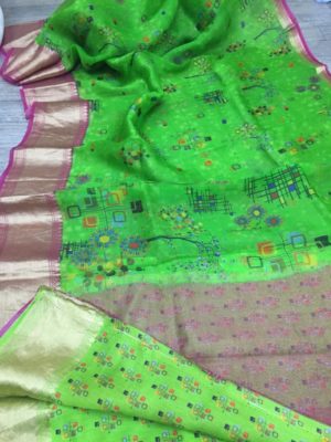 Exclusive new design kora printed sarees (24)