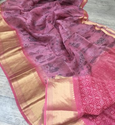 Exclusive new design kora printed sarees (29)