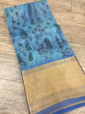 Exclusive new design kora printed sarees (4)