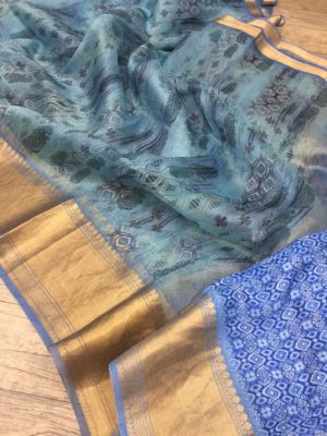 Exclusive new design kora printed sarees (6)