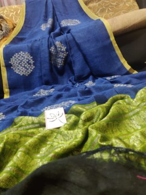 Exclusive new design of linen sarees (5)