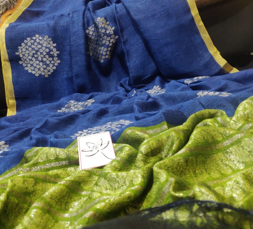 Exclusive new design of linen sarees (5)