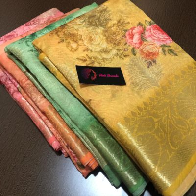 Exclusive pure kora organza printed sarees (2)