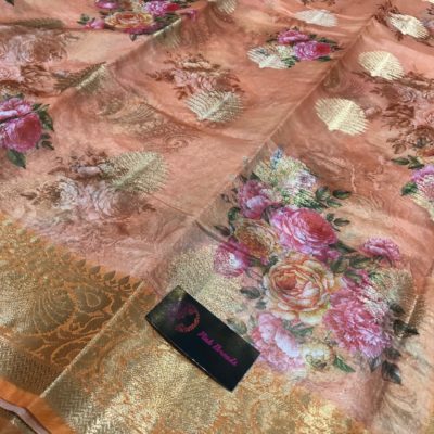 Exclusive pure kora organza printed sarees (5)