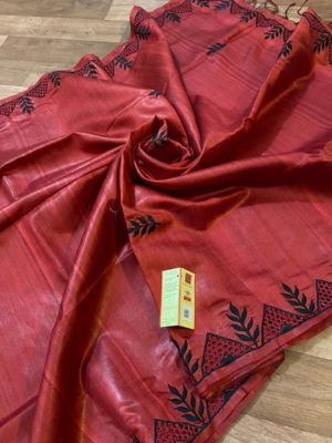 Exclusive silk hand cut work sarees with blouse (1)