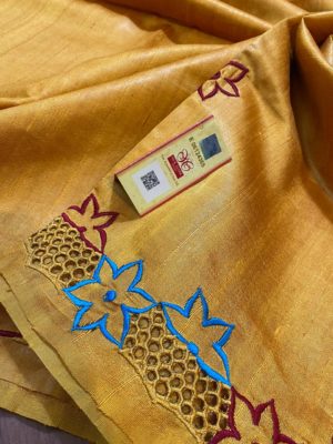 Exclusive silk hand cut work sarees with blouse (13)