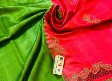 Exclusive silk hand cut work sarees with blouse (15)