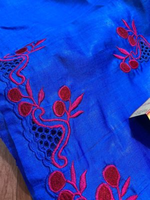 Exclusive silk hand cut work sarees with blouse (2)