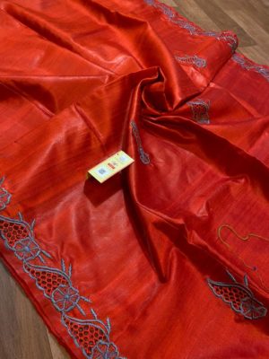 Exclusive silk hand cut work sarees with blouse (22)