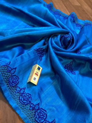 Exclusive silk hand cut work sarees with blouse (3)