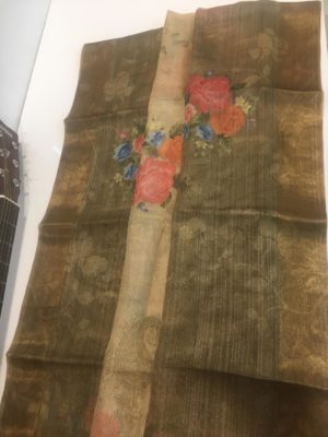 Fancy kora antique tissue printed sarees (10)