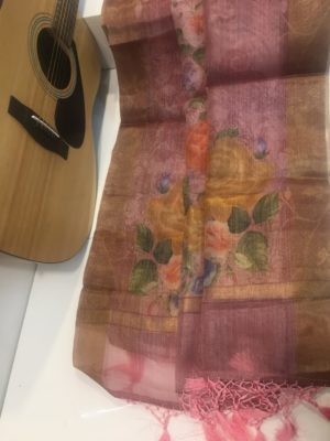 Fancy kora antique tissue printed sarees (18)