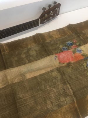 Fancy kora antique tissue printed sarees (25)