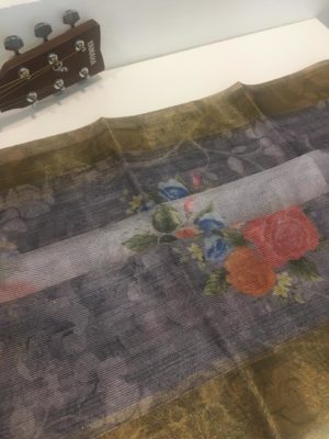 Fancy kora antique tissue printed sarees (29)
