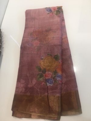 Fancy kora antique tissue printed sarees (9)