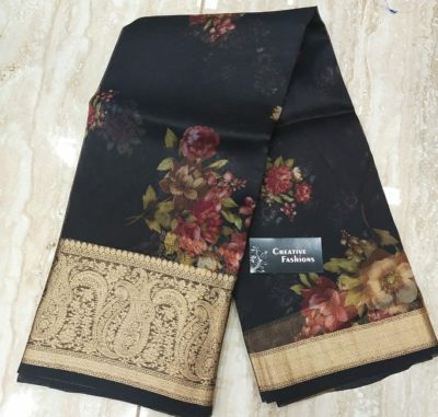 Floral silk sarees with kanchi border (1)