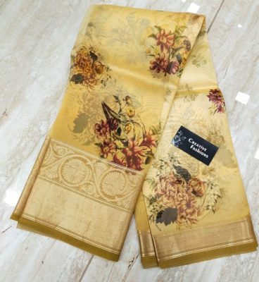 Floral silk sarees with kanchi border (12)