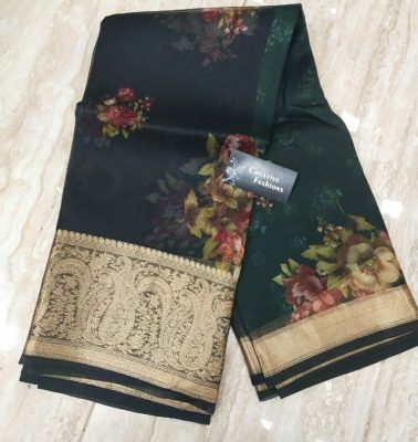 Floral silk sarees with kanchi border (6)