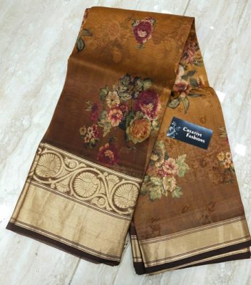 Floral silk sarees with kanchi border (9)