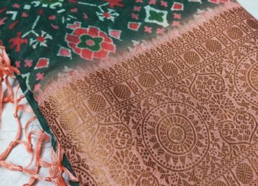 Handloom linen sarees with chit zari woven pallu (5)
