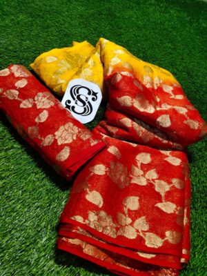 High quality banarasi half and half georgette sarees (6)