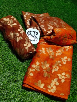 High quality banarasi half and half georgette sarees (7)