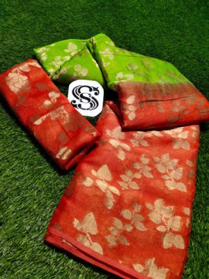 High quality banarasi half and half georgette sarees (9)