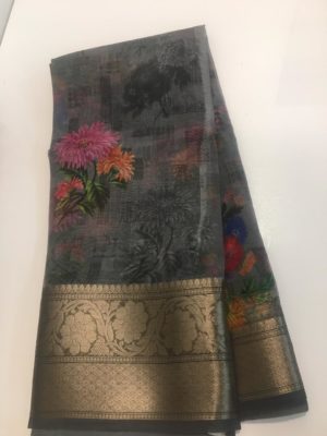 High quality organza digital print sarees (1)