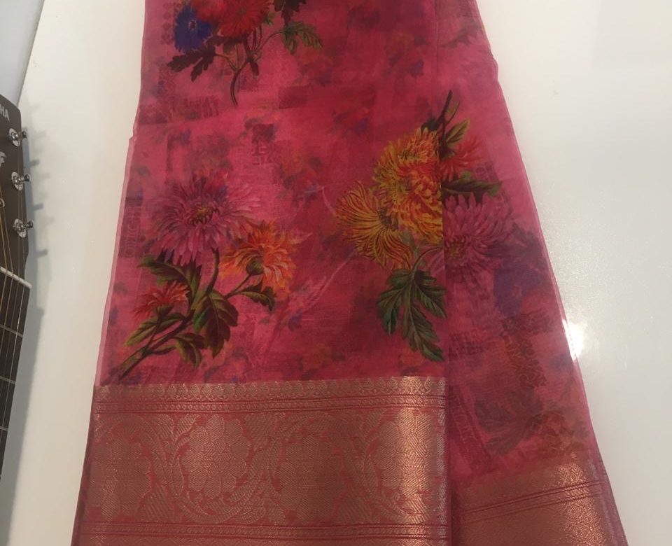 High quality organza digital print sarees (5)
