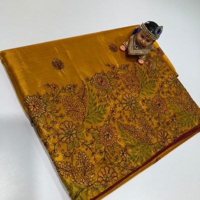 Khadi silk sarees with embroidary (1)
