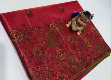 Khadi silk sarees with embroidary (2)