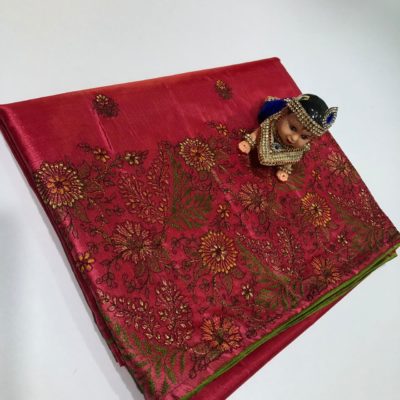 Khadi silk sarees with embroidary (2)