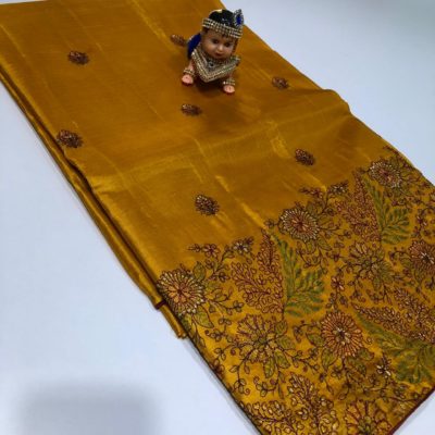 Khadi silk sarees with embroidary (4)