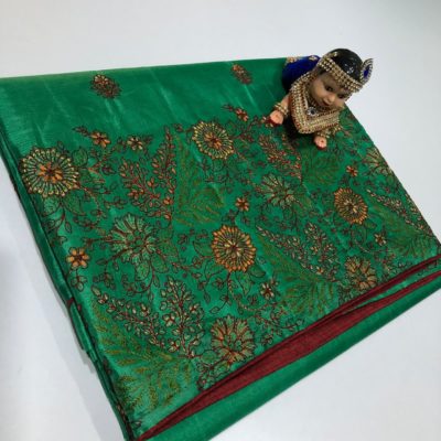 Khadi silk sarees with embroidary (5)