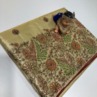 Khadi silk sarees with embroidary (8)