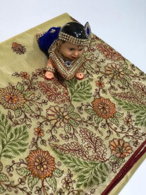 Khadi silk sarees with embroidary (9)