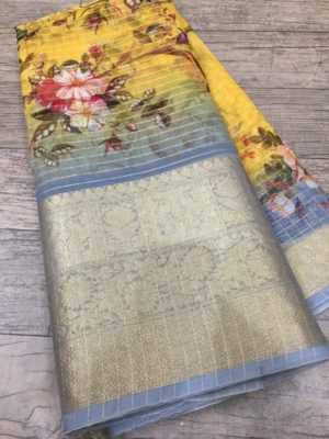 Latest banarasi kora sarees with blouse (10)