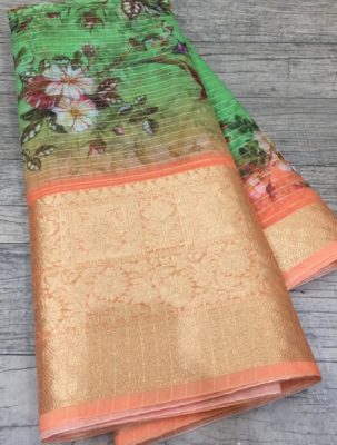 Latest banarasi kora sarees with blouse (11)